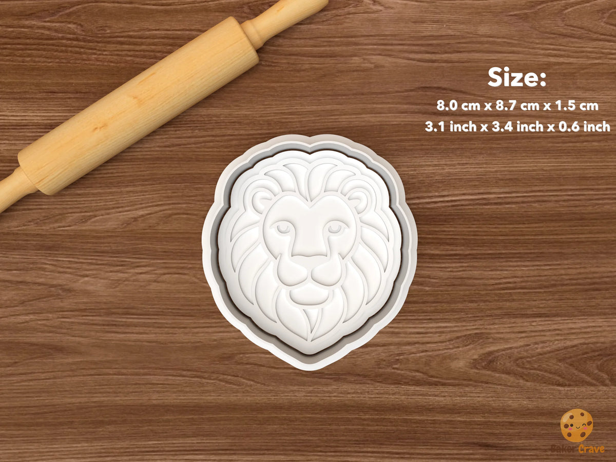 Lion Cookie Cutter Set STL File - single lion head