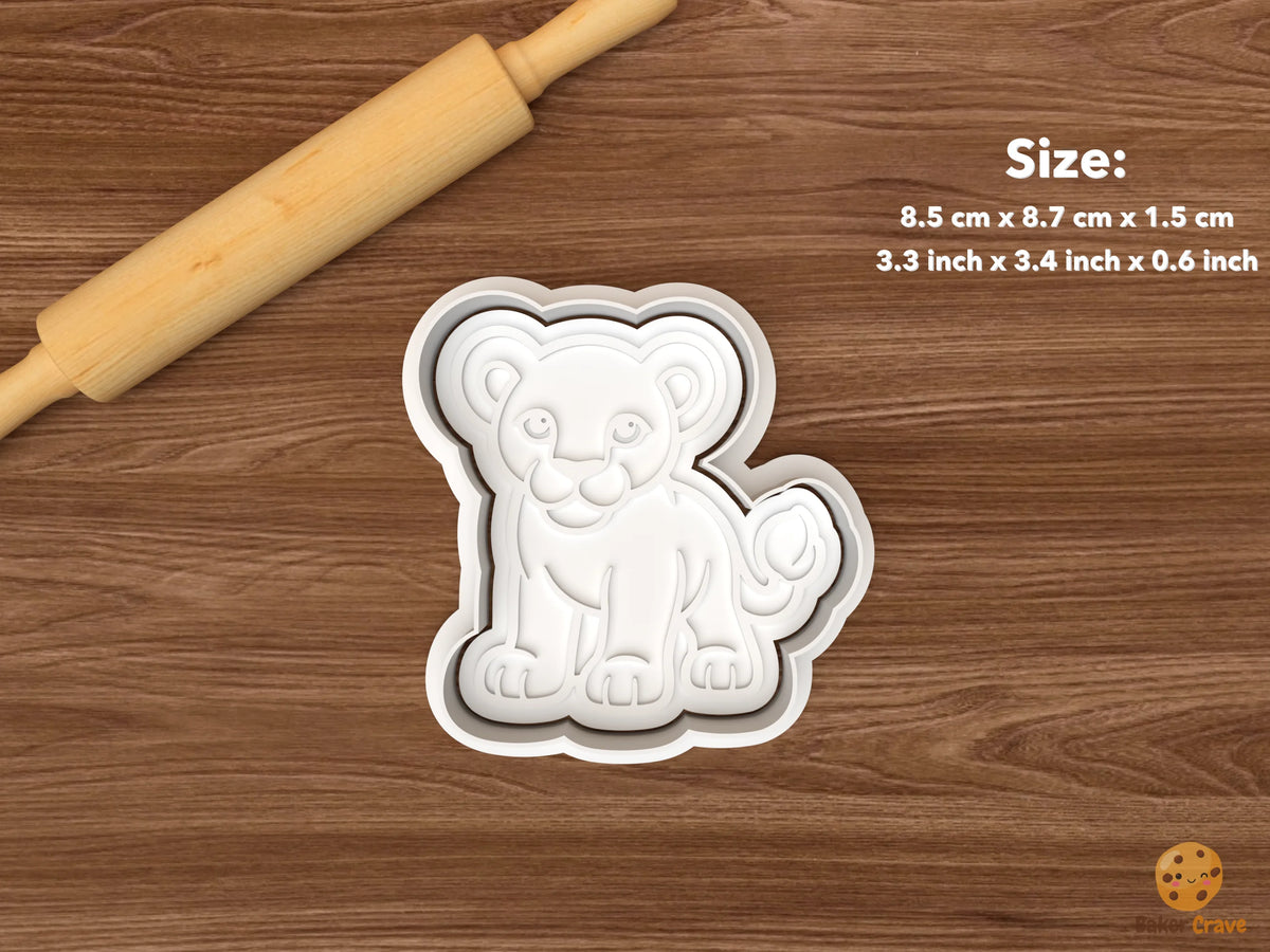 Lion Cookie Cutter Set STL File - single lion cub