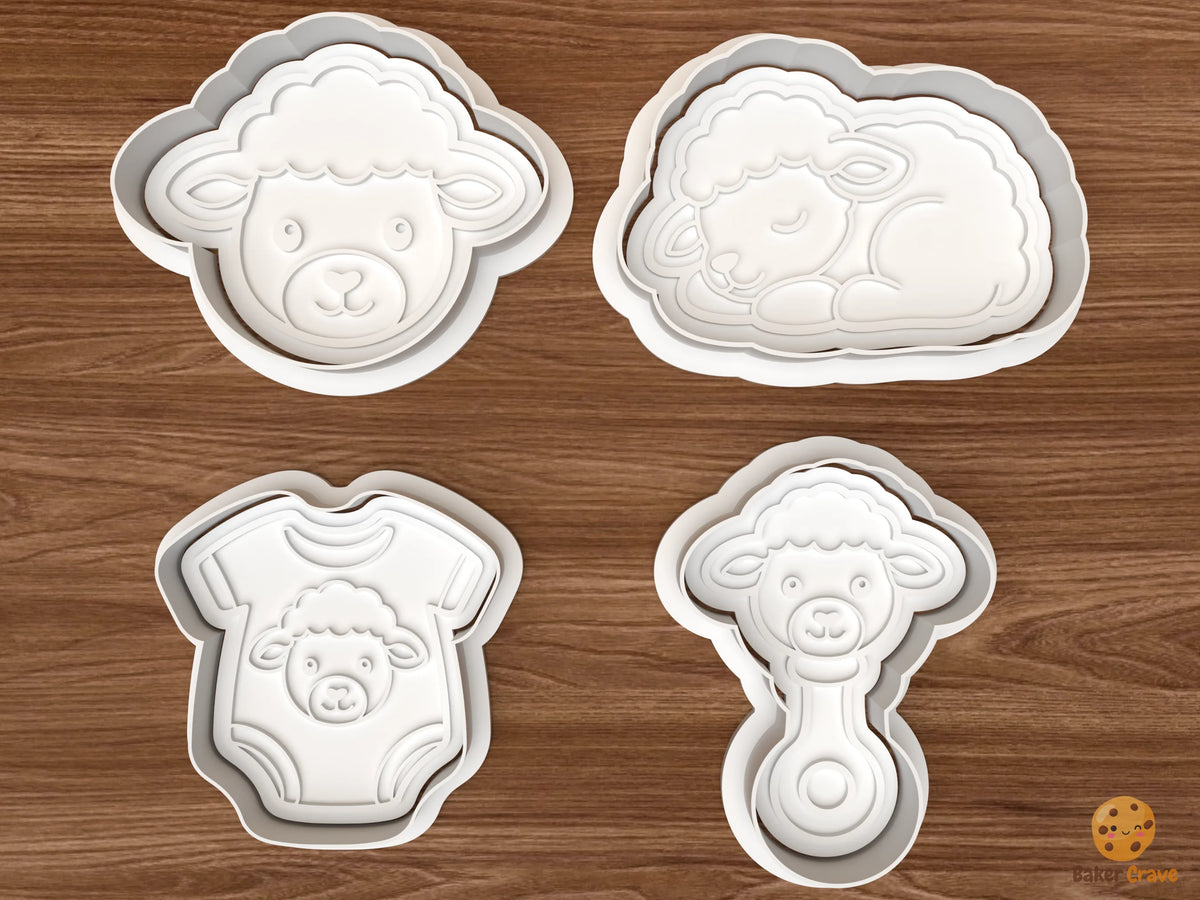 Little Lamb Baby Shower Cookie Cutter Set - 01 set main