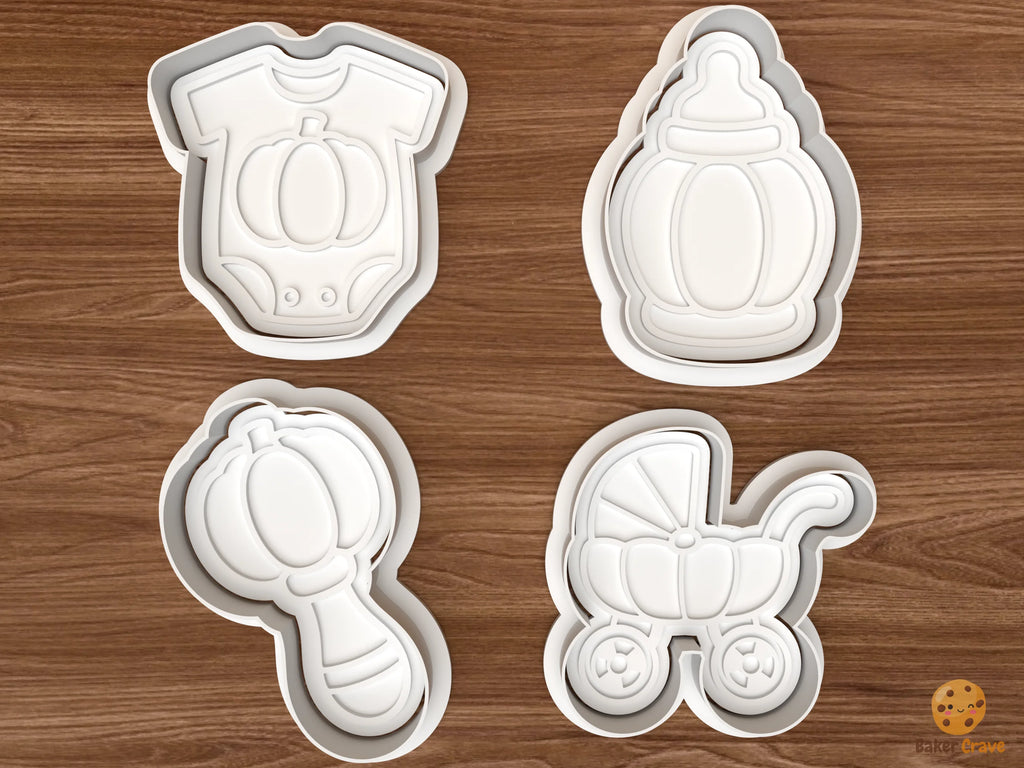 Little Pumpkin Baby Shower Cookie Cutter Set STL File