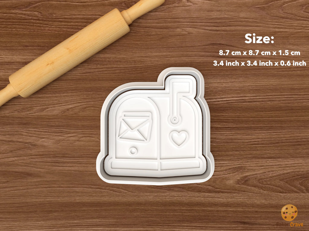 Love Letters Cookie Cutter Set STL File - single mailbox with envelope and hanging heart flag