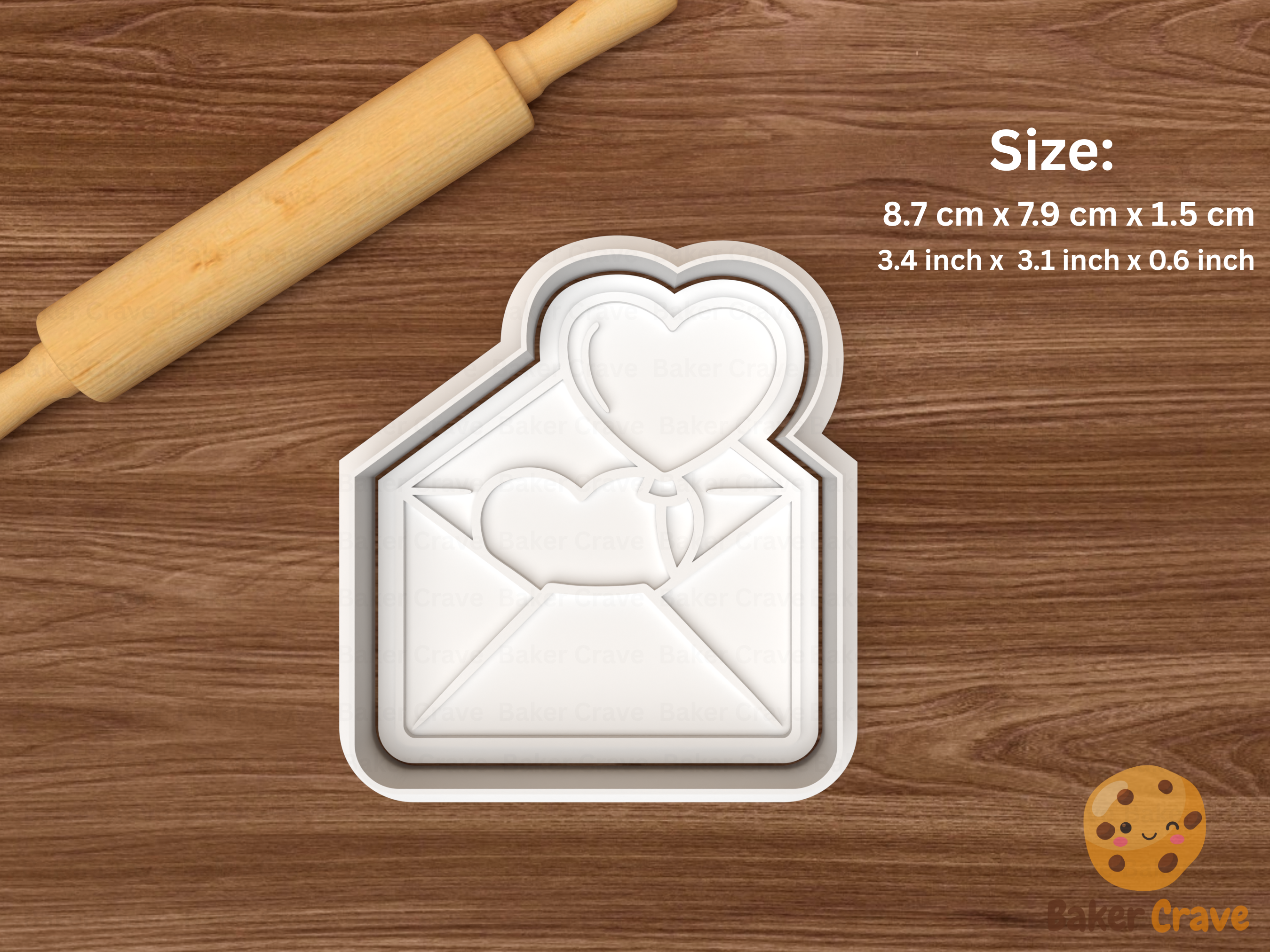 Valentine Love Mail Cookie Cutter Set STL File - love2