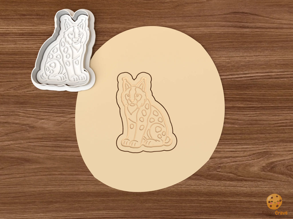 Lynx Cookie Cutter Set STL File - dough sitting lynx
