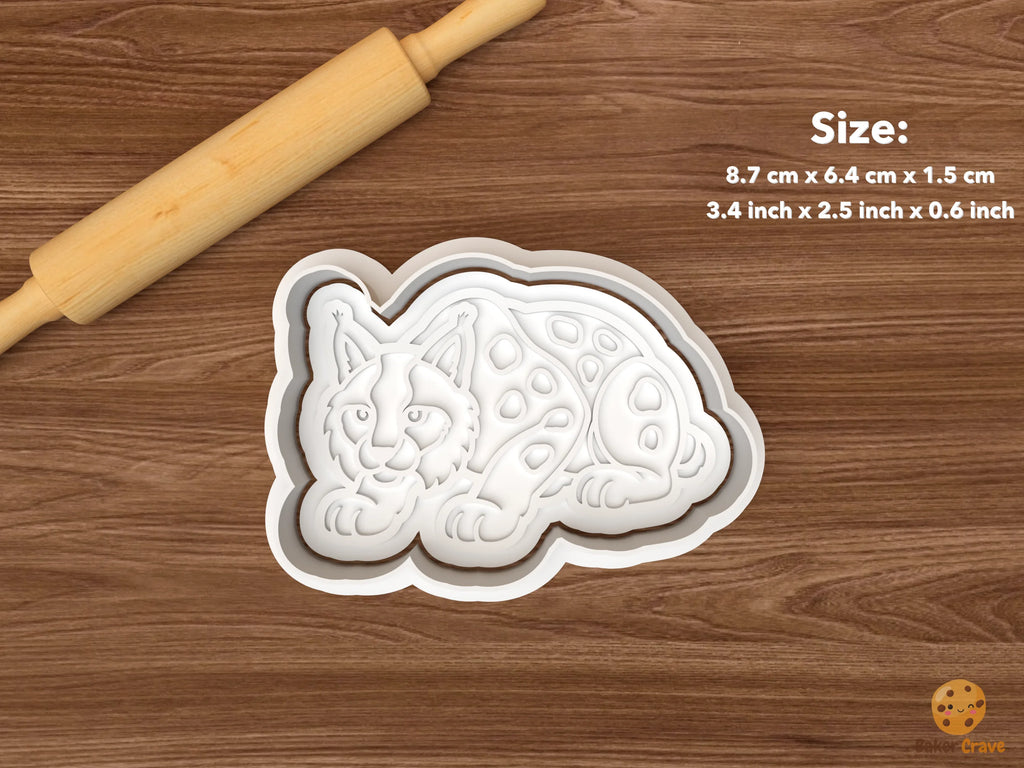 Lynx Cookie Cutter Set STL File - single crouching lynx