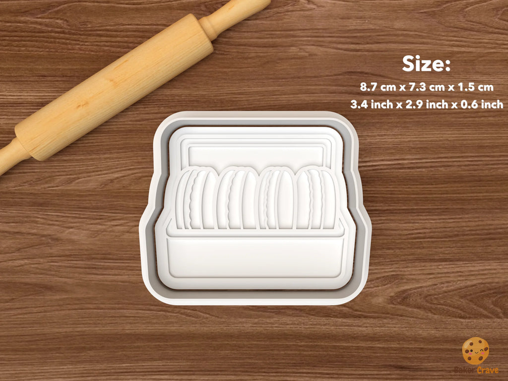 Macaron Bakery Cookie Cutter Set STL File - single macaron gift box