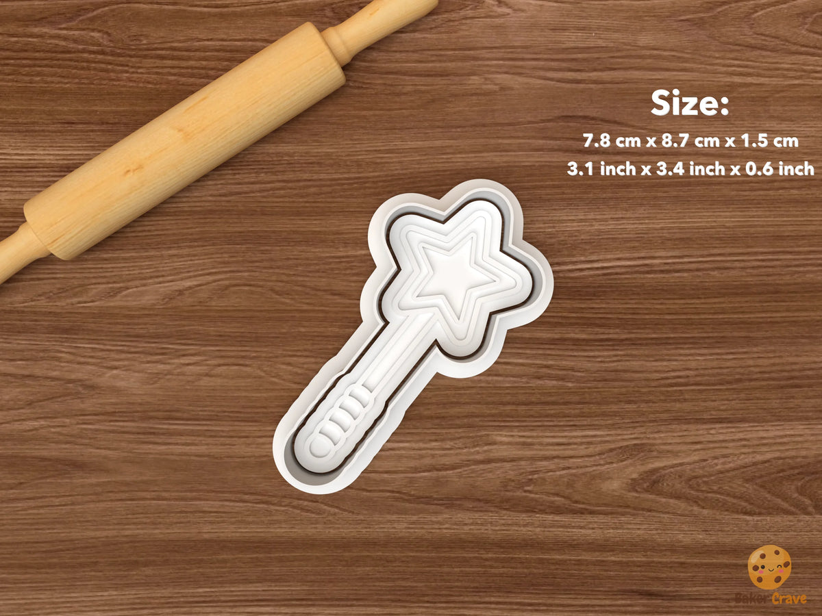 Magic Wizard Cookie Cutter Set STL File - single magic wand
