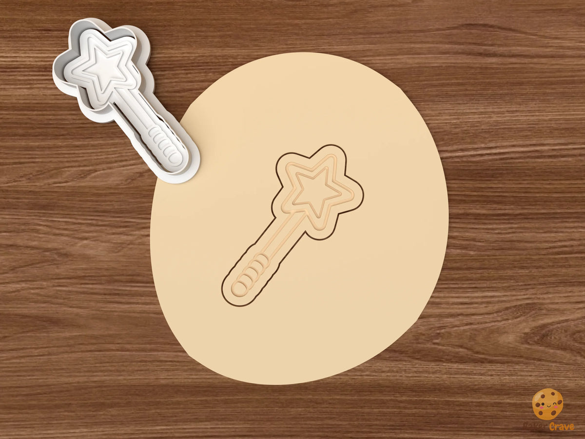 Magic Wizard Cookie Cutter Set STL File - dough magic wand