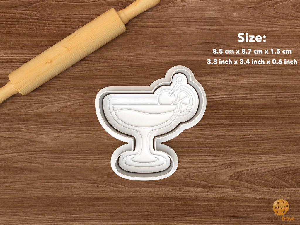 Mahjong Game Night Cookie Cutter Set STL File - single cocktail glass