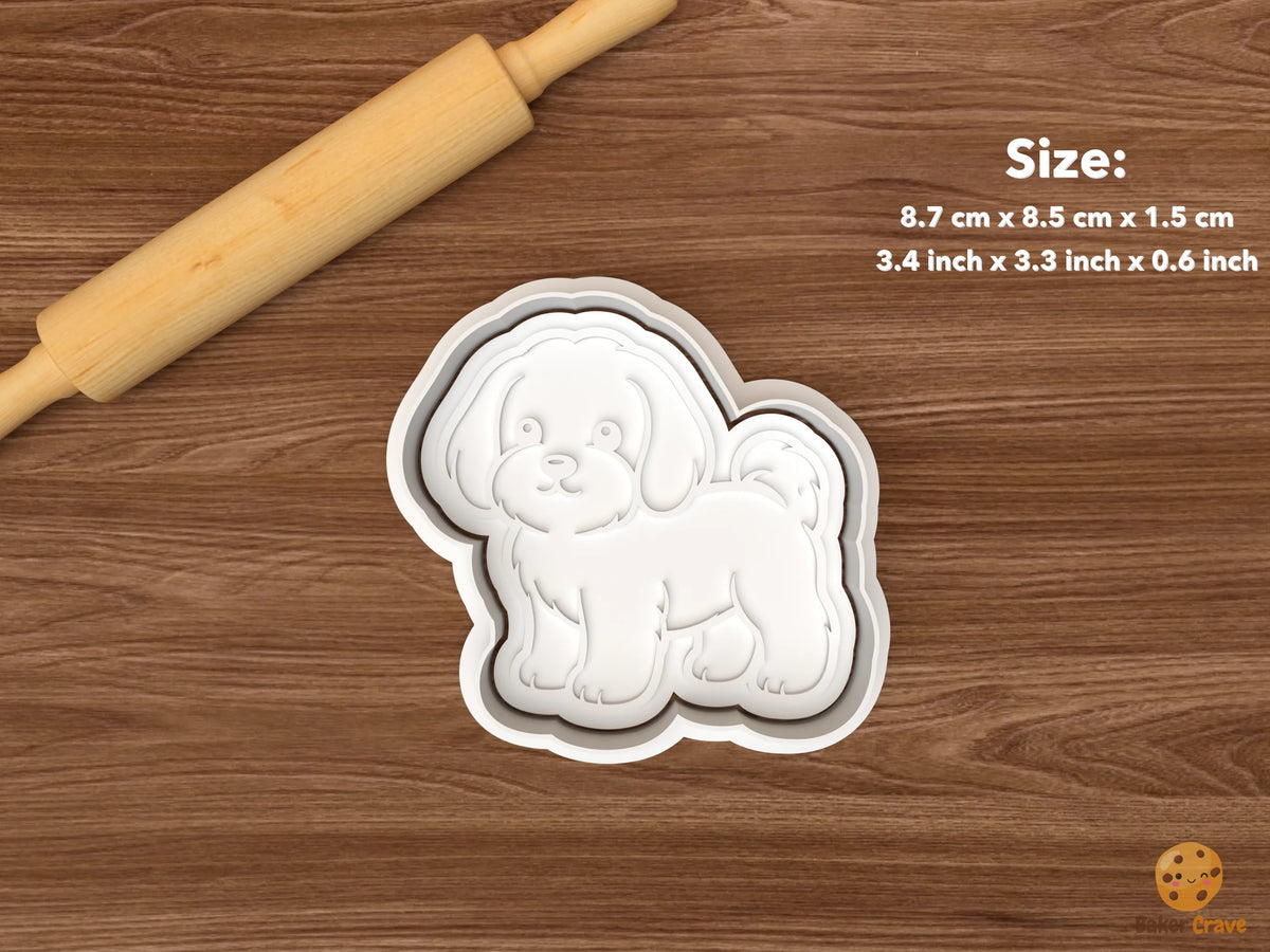 Maltese Dog Cookie Cutter Set - single standing maltese dog