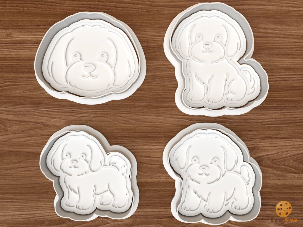 Maltese Dog Cookie Cutter Set STL File - 01 set main