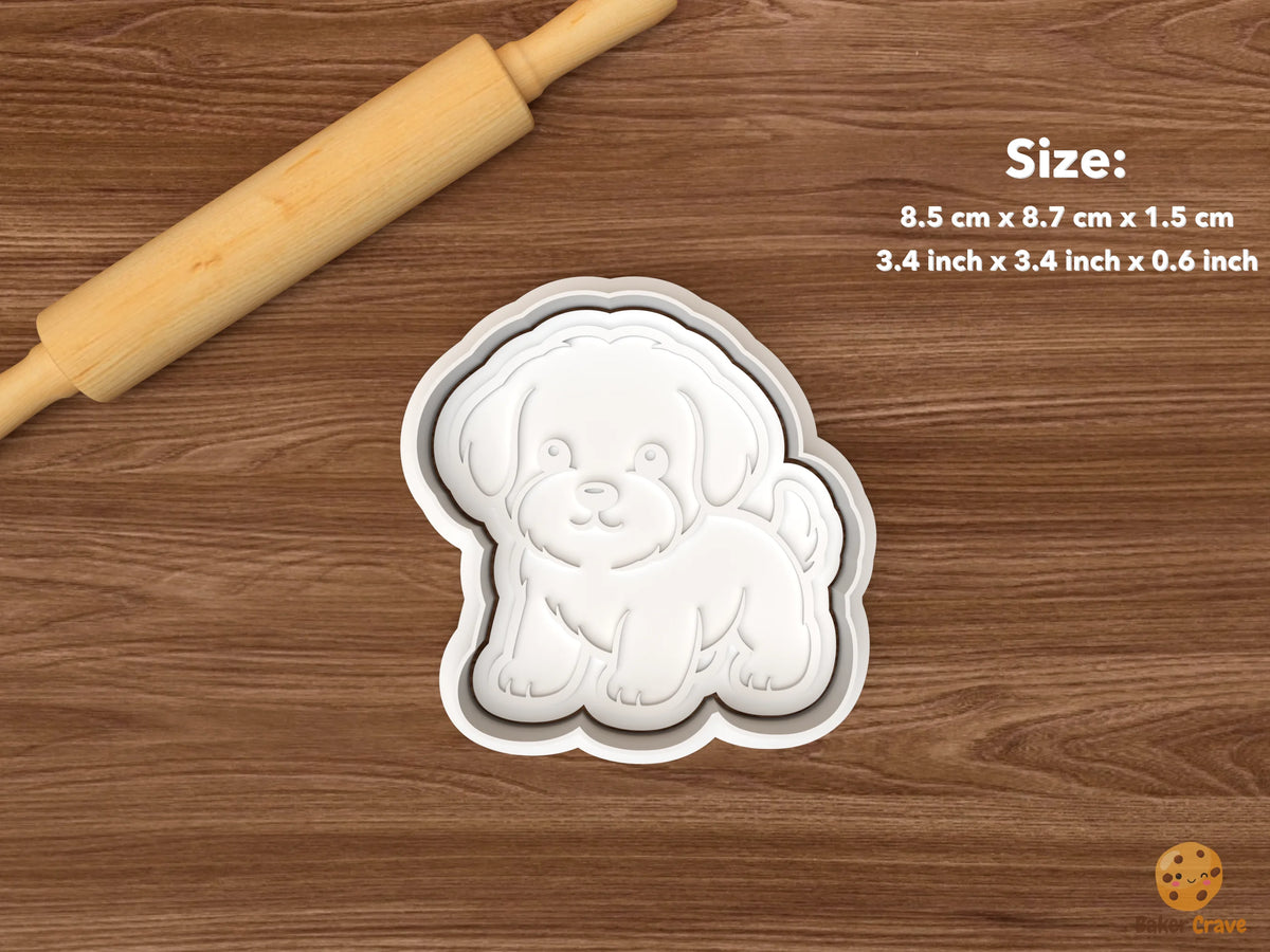 Maltese Dog Cookie Cutter Set - single playful maltese puppy