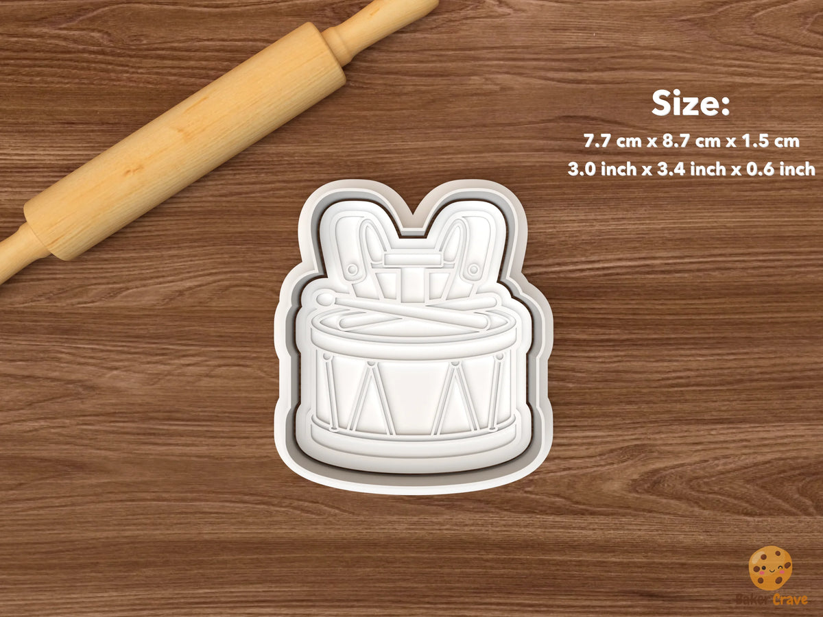 Marching Band Cookie Cutter Set STL File - single marching drum