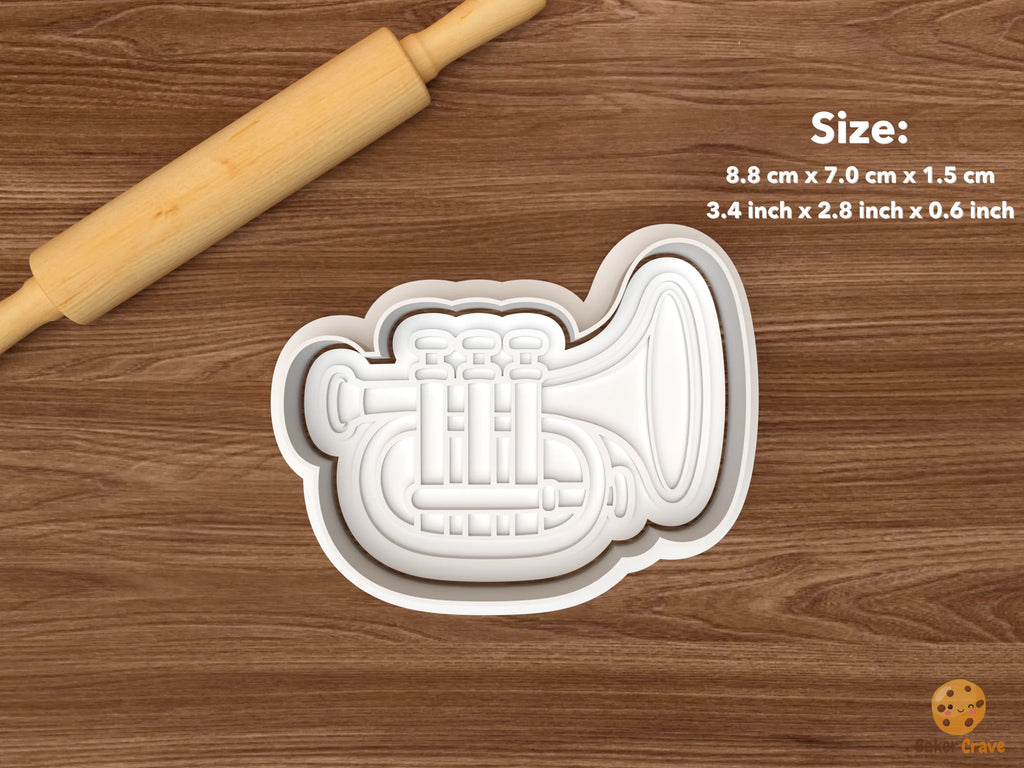 Marching Band Cookie Cutter Set STL File - single trumpet