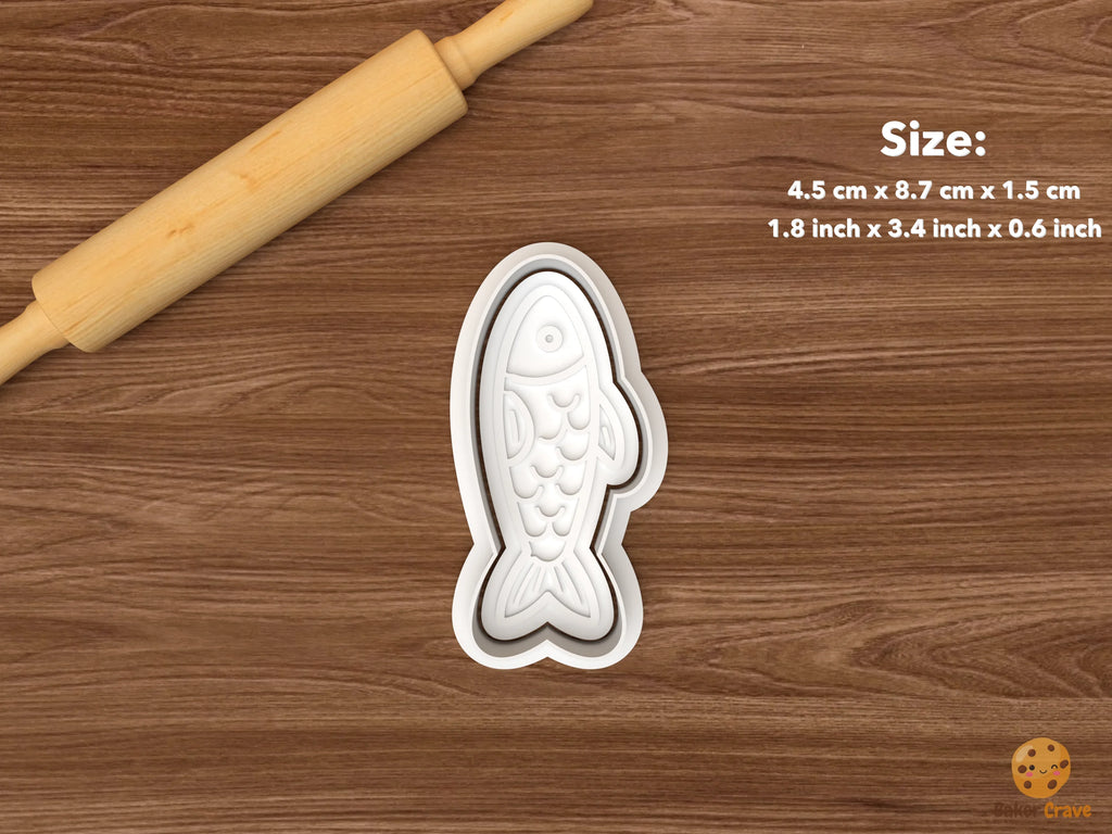 Mediterranean Seafood Cookie Cutter Set STL File - single whole fish