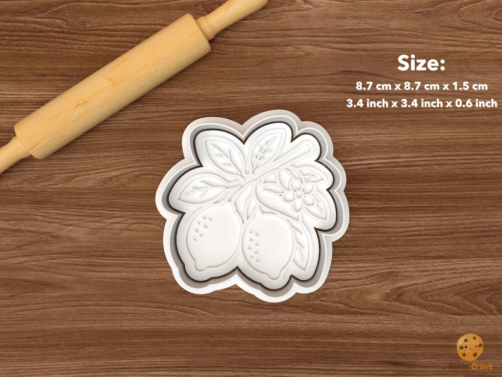 Mediterranean Travel Cookie Cutter Set STL File - single lemon branch