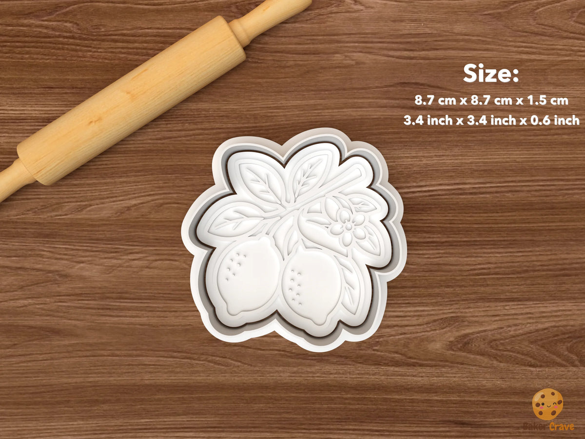 Mediterranean Travel Cookie Cutter Set STL File - single lemon branch