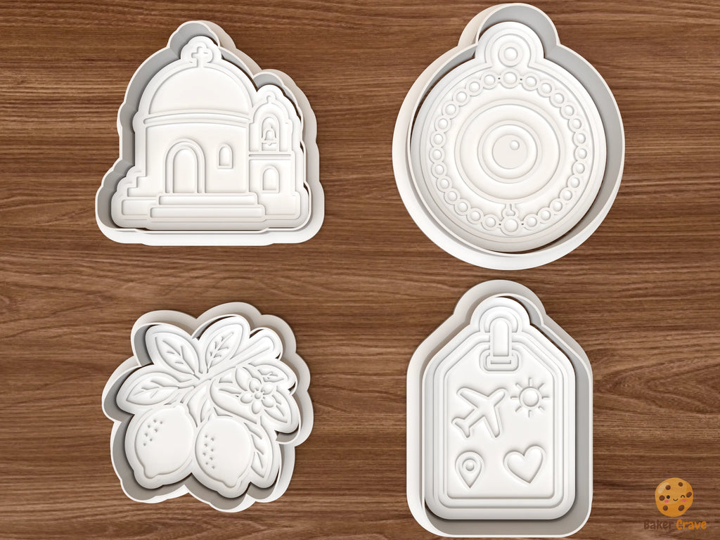 Mediterranean Travel Cookie Cutter Set STL File - 01 set main