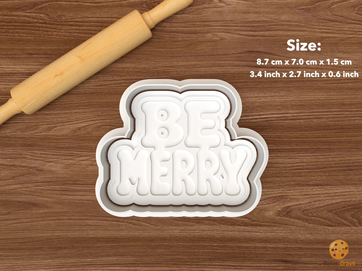 Merry Bright Lettering Cookie Cutter Set STL File