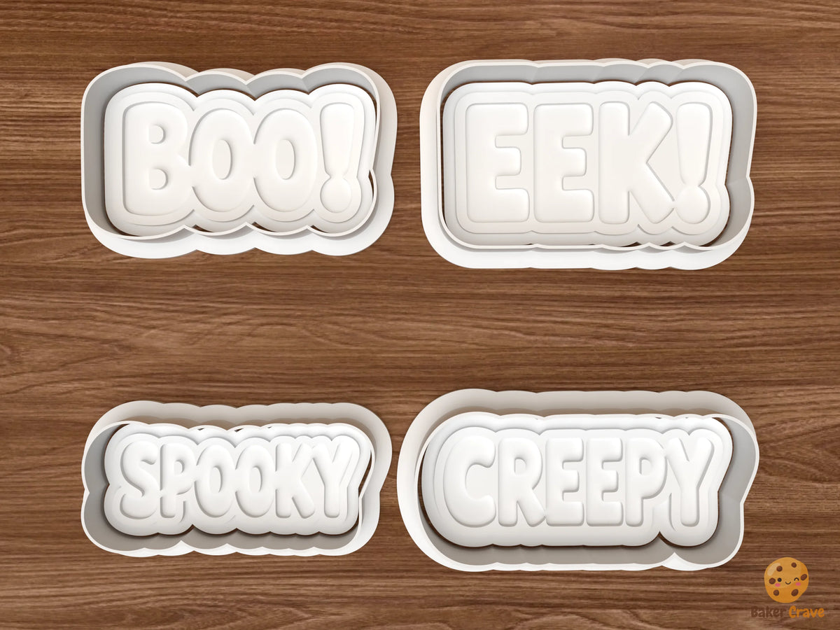 Mini Spooky Words Cookie Cutter Set