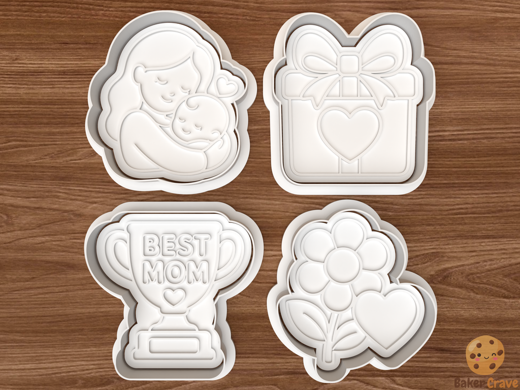 Mom Cookie Cutter Set STL File - mom1