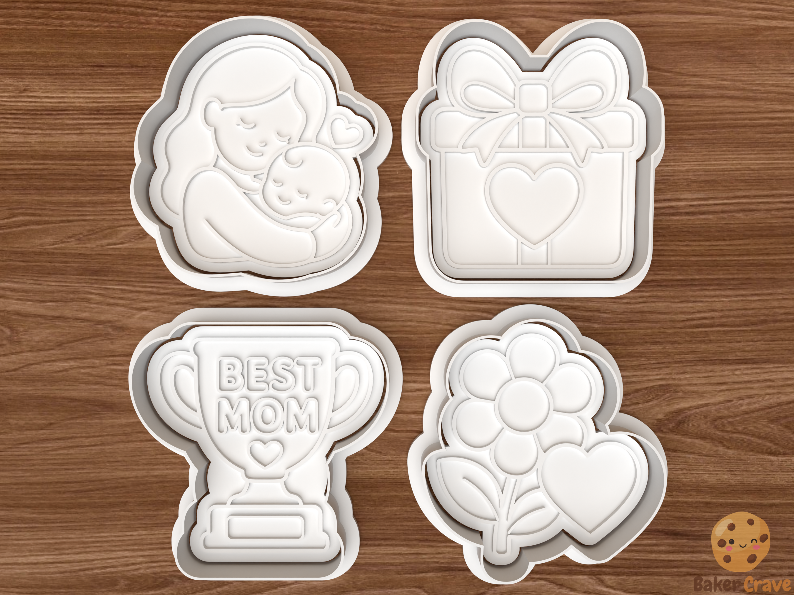 Mom Cookie Cutter Set STL File - mom1