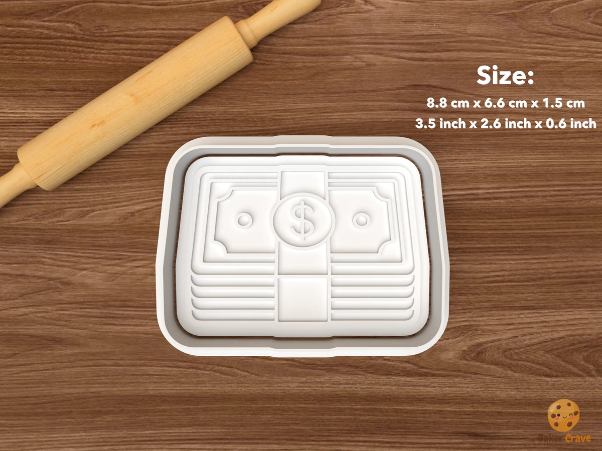 Money Savings Cookie Cutter Set - single money stack