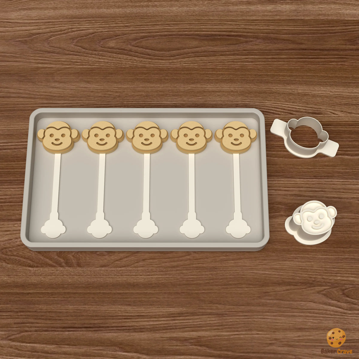 Monkey Head Cake Pop Mold STL File