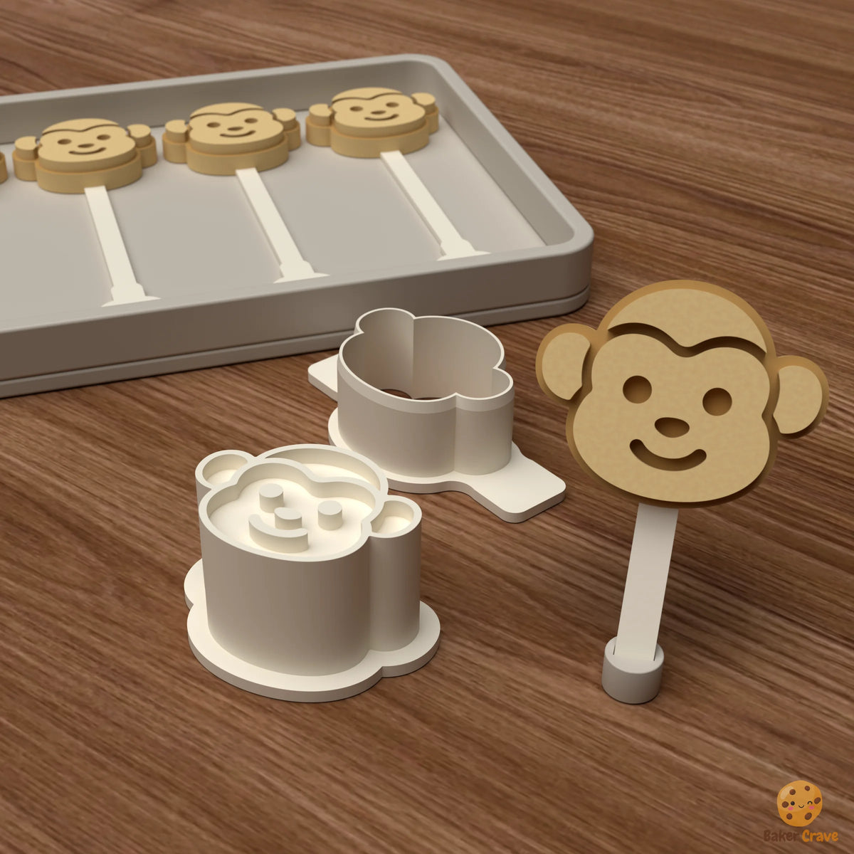 Monkey Head Cake Pop Mold STL File