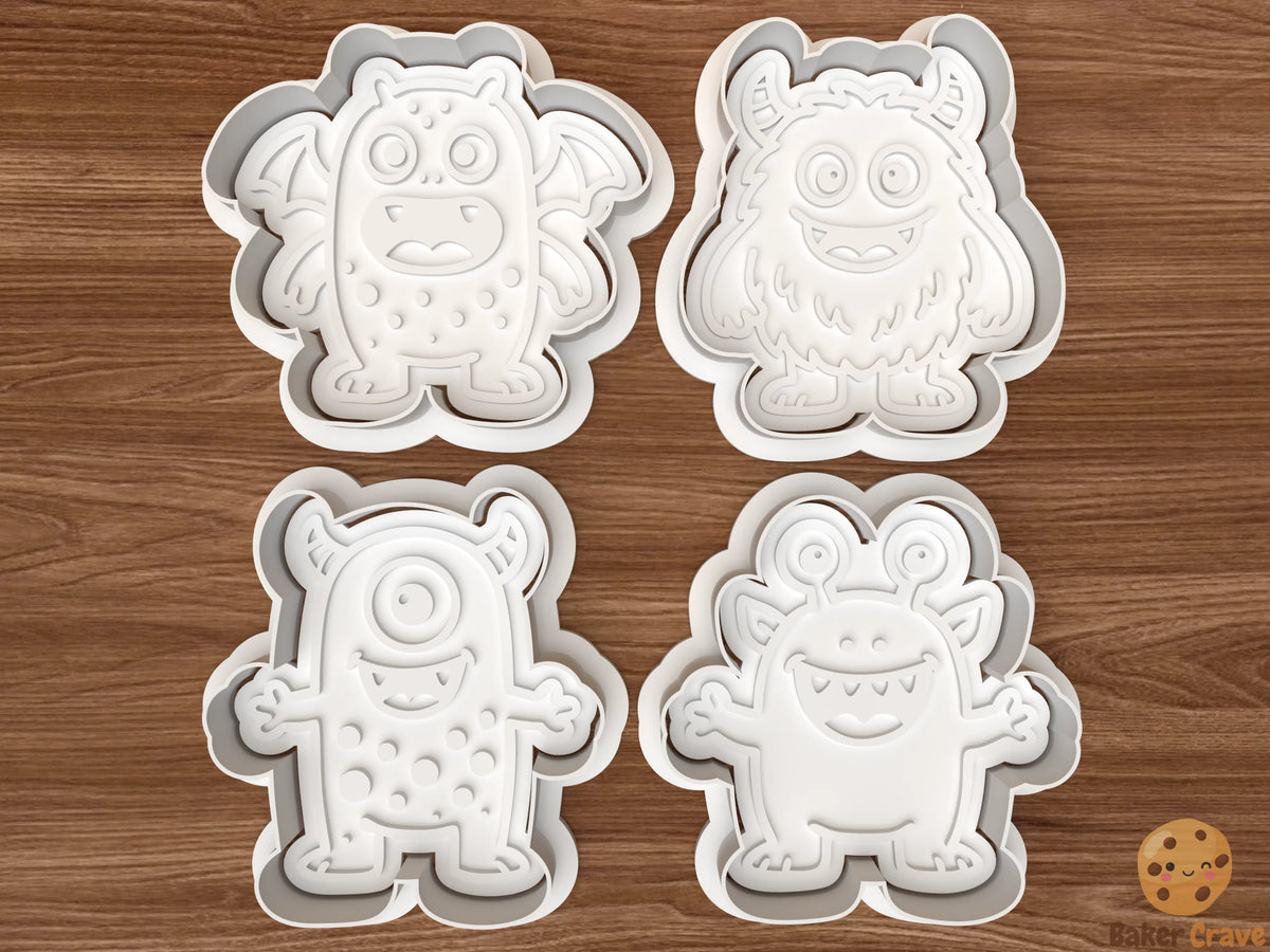 Monster Cookie Cutter Set STL File - monster1fix
