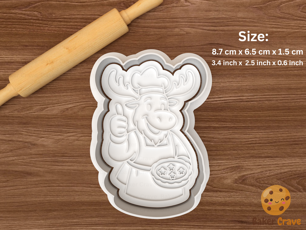 Christmas Moose Cookie Cutter Set STL File - moose3f