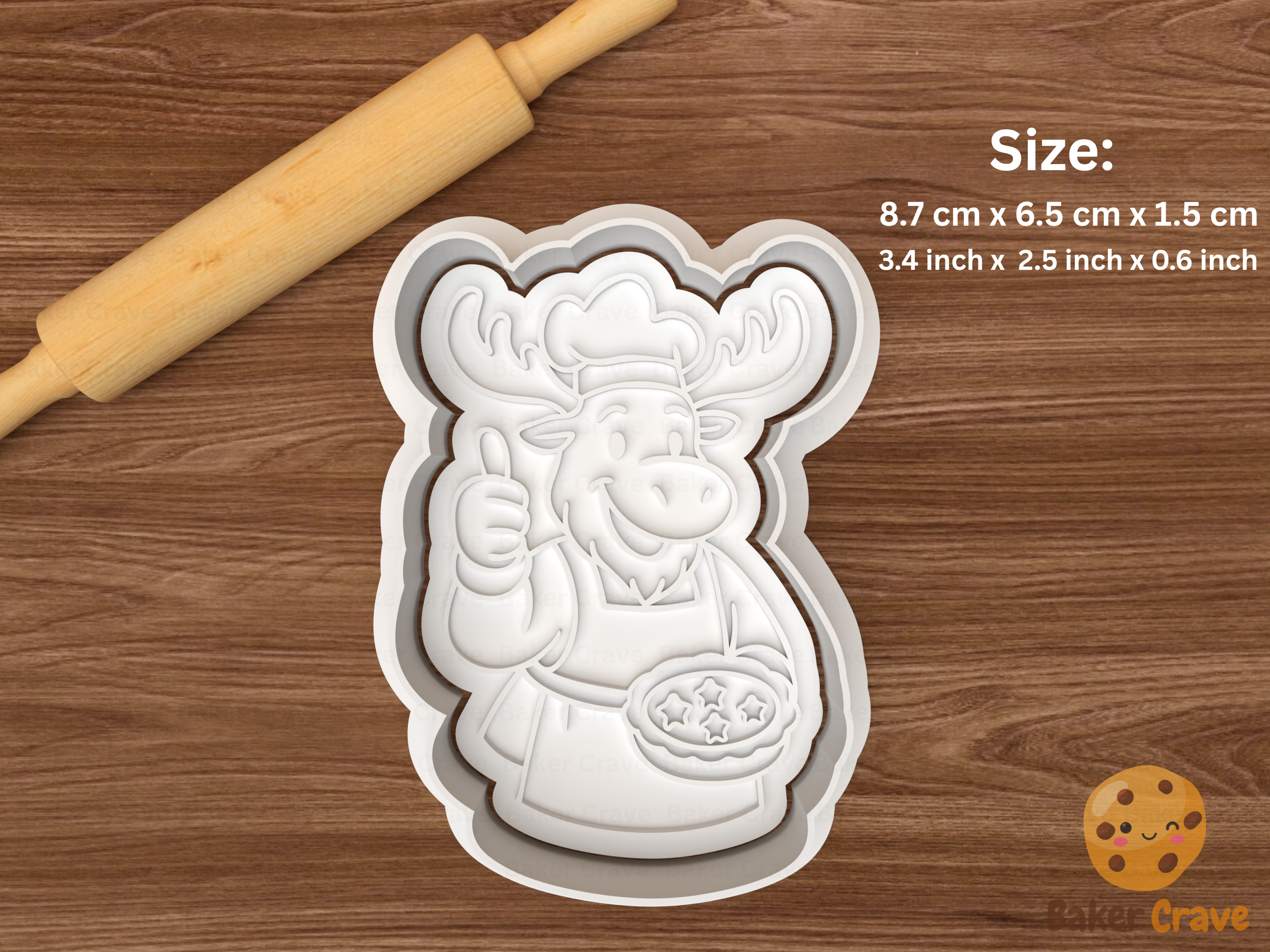 Christmas Moose Cookie Cutter Set STL File - moose3f