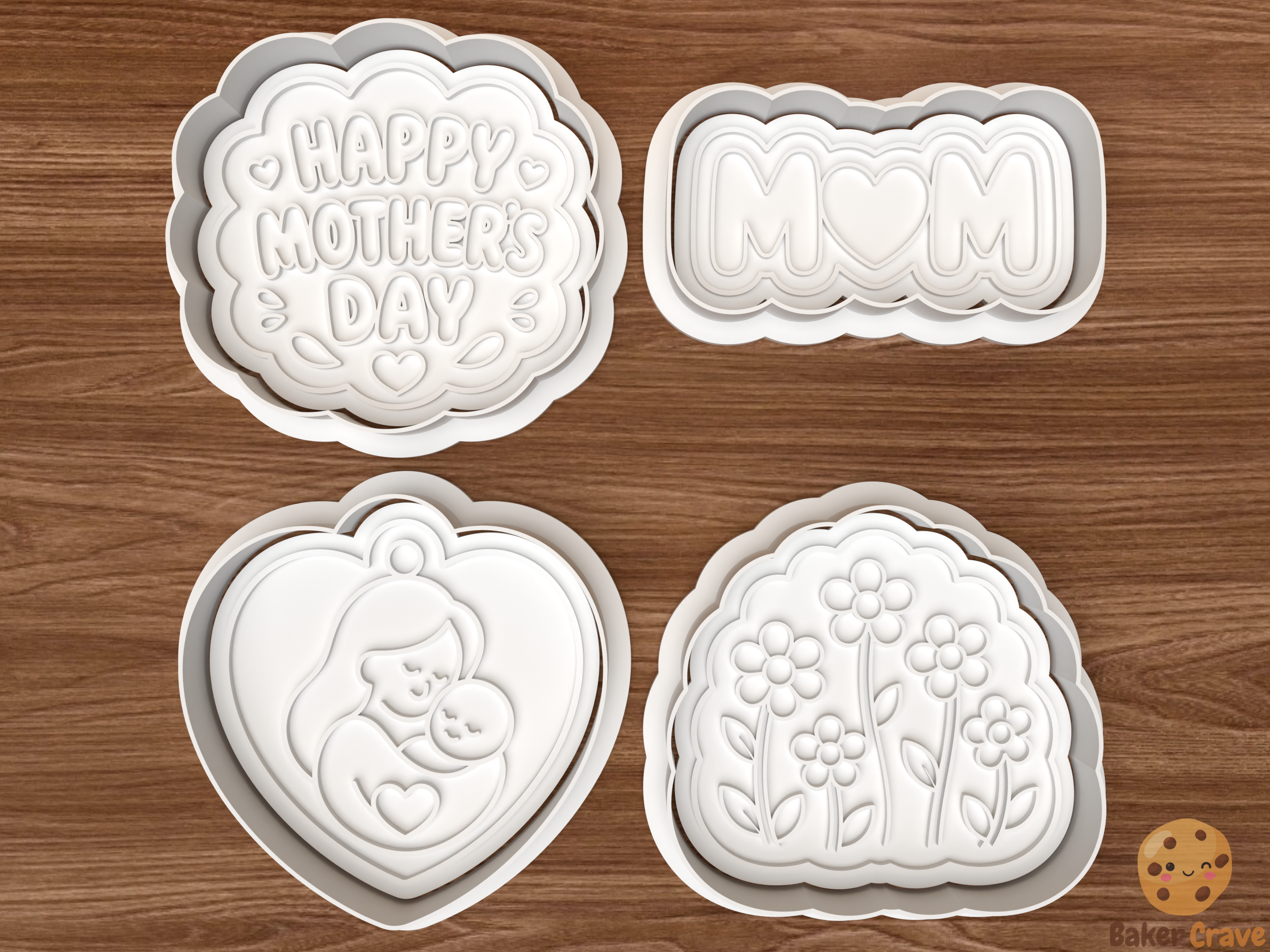 Mother’s Day Cookie Cutter Set STL File - mother1