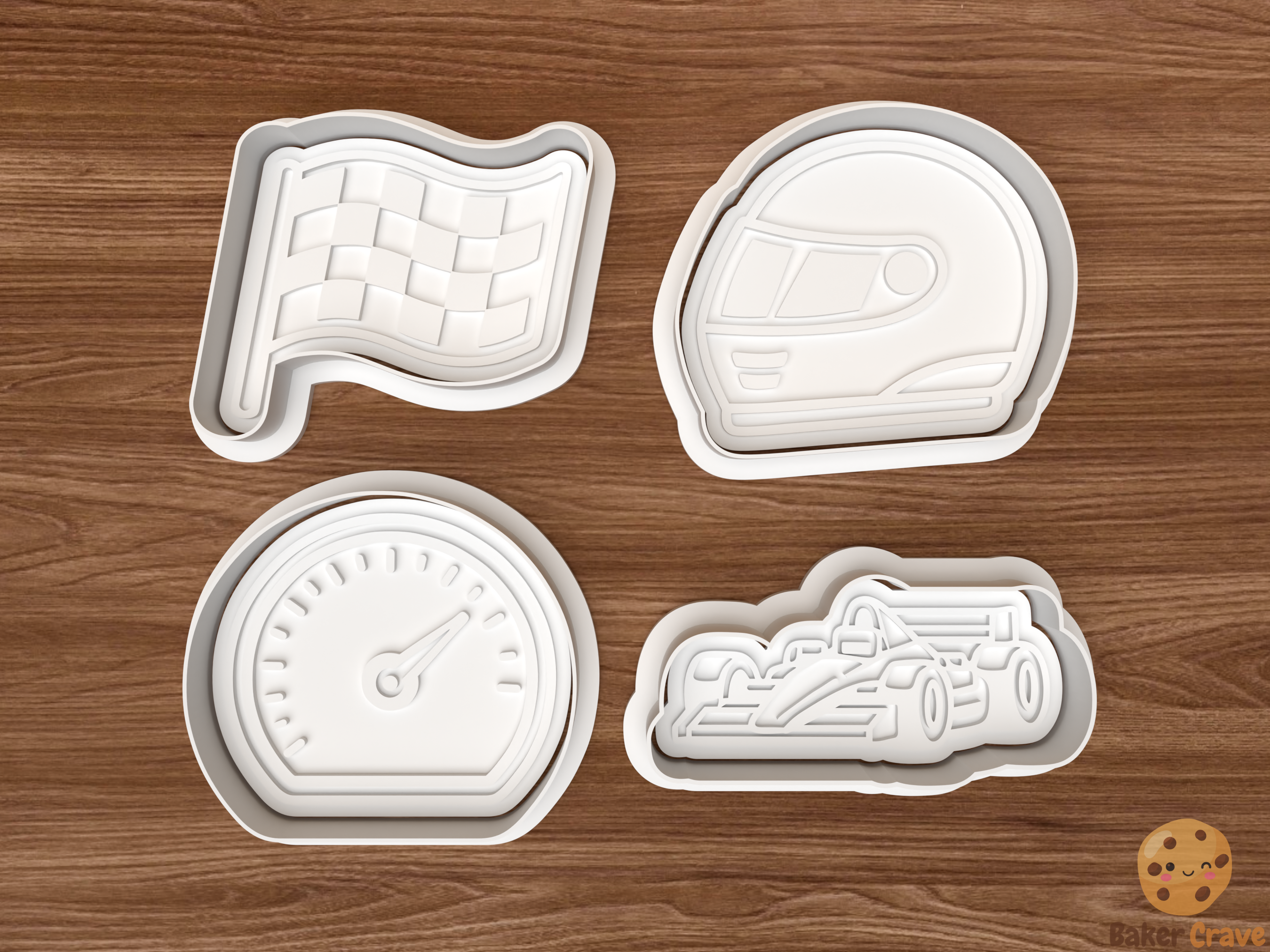 Motorsport Cookie Cutter Set STL File - motor1