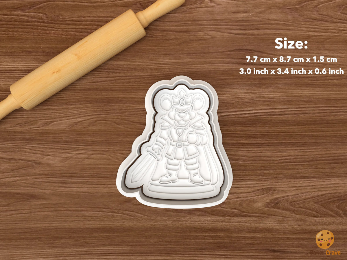 Mouse King Christmas Cookie Cutter Set STL File - single mouse king with sword