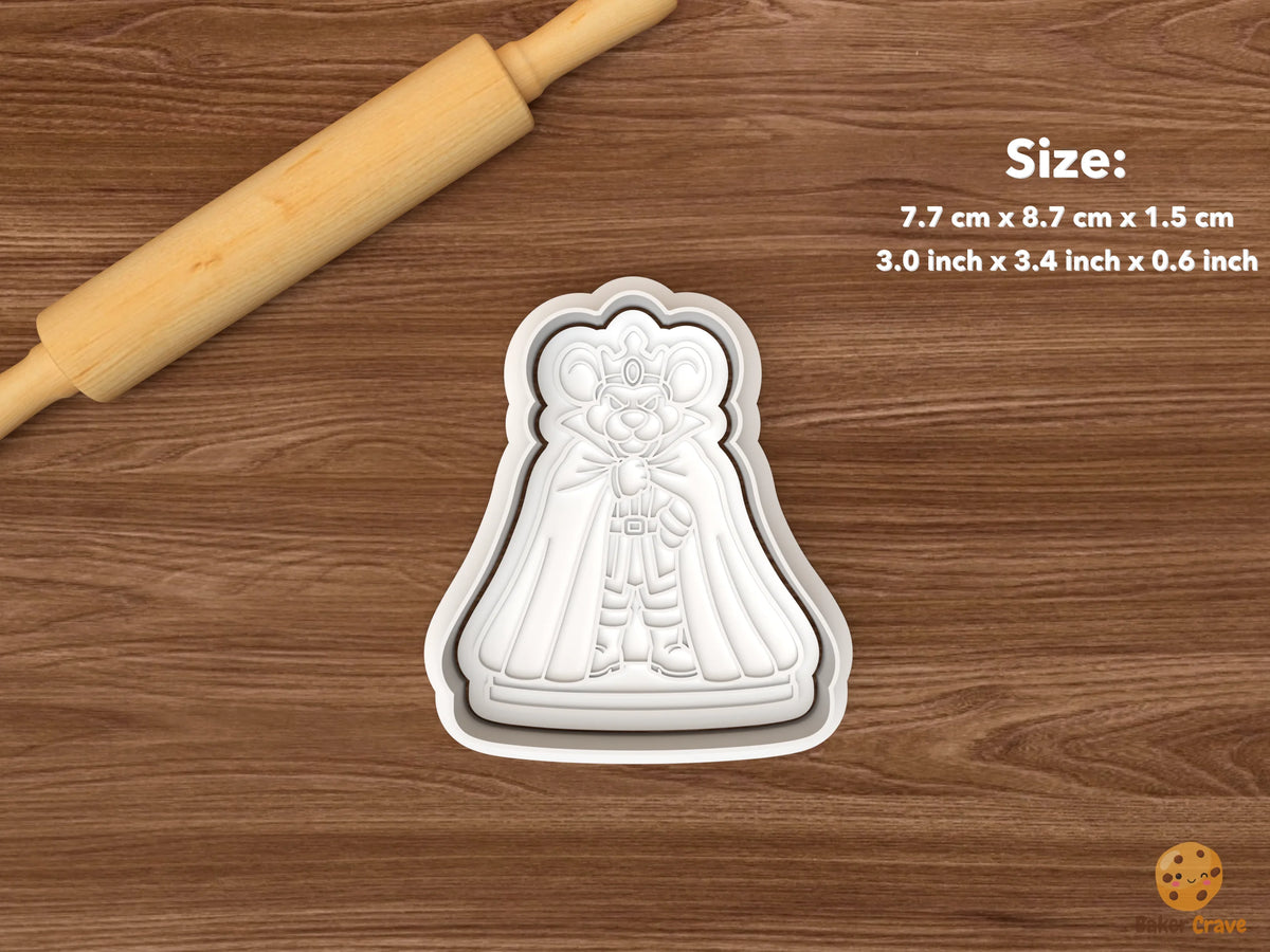 Mouse King Christmas Cookie Cutter Set STL File - single mouse king in cape