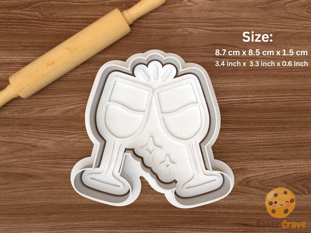New Year Party Cookie Cutter Set STL File - 2026ny5fix