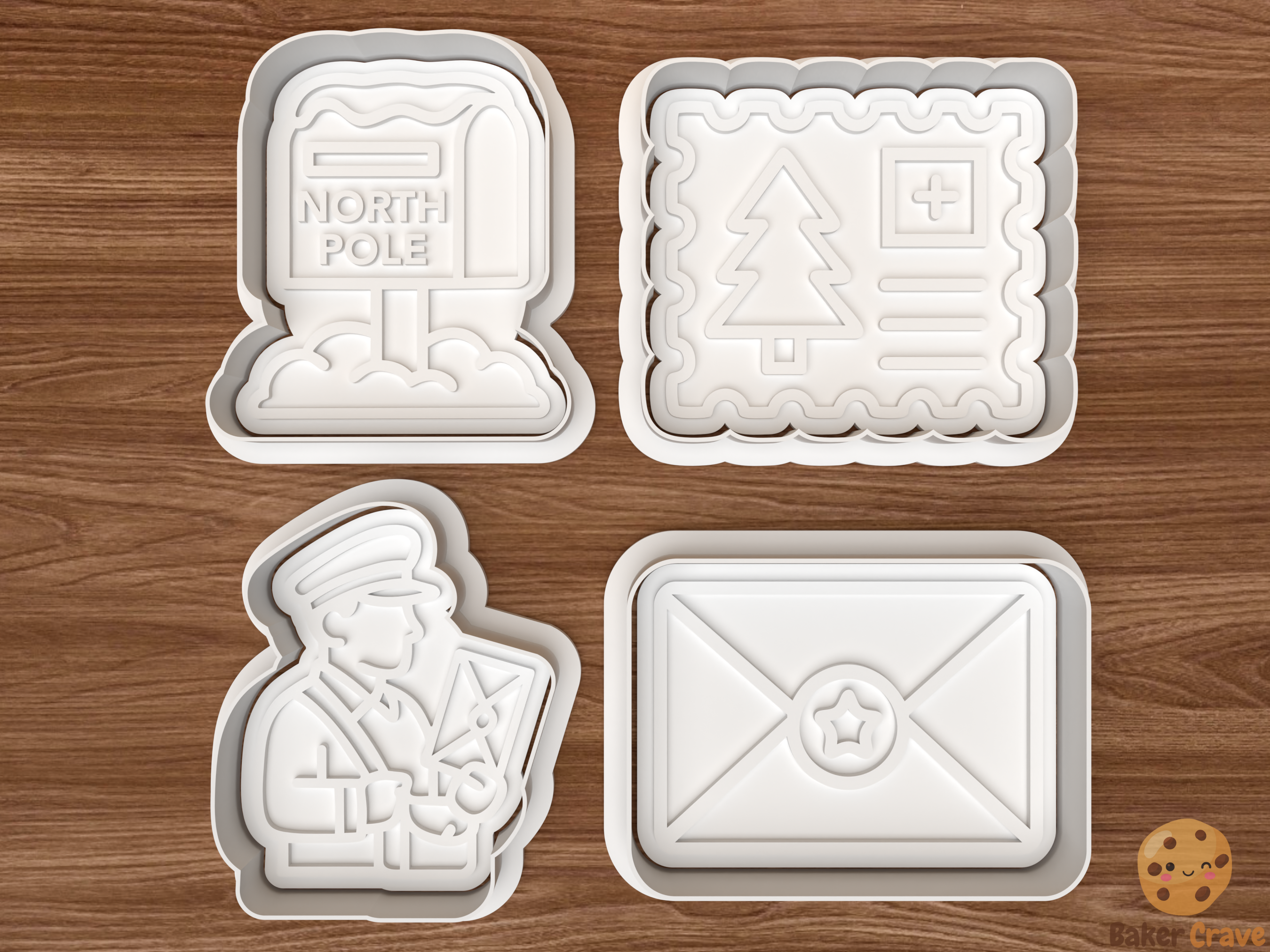 North Pole Mail Cookie Cutter Set STL File - np1