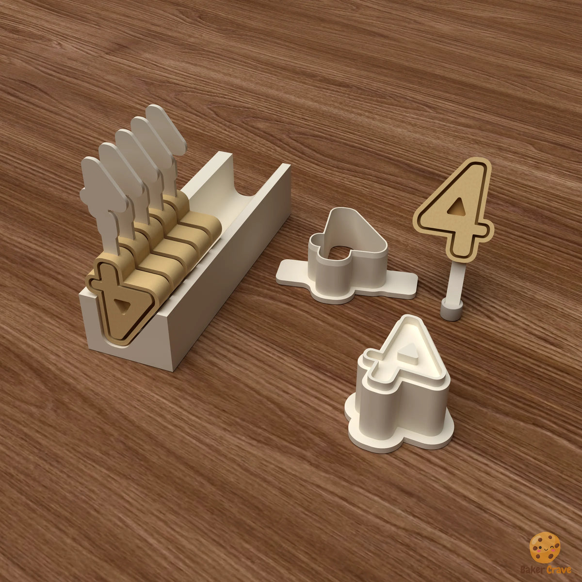 Number 4 Cake Pop Mold STL File