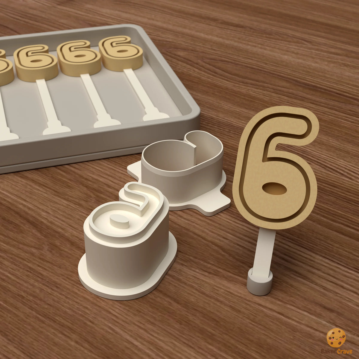 Number 6 Cake Pop Mold STL File