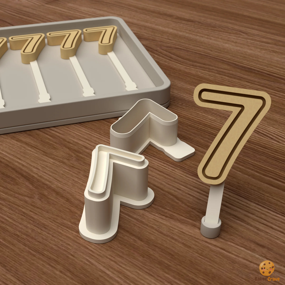 Number 7 Cake Pop Mold STL File