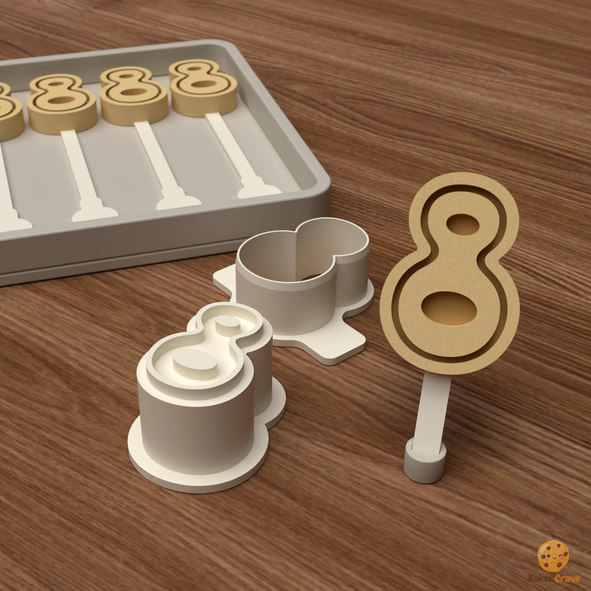 Number 8 Cake Pop Mold STL File