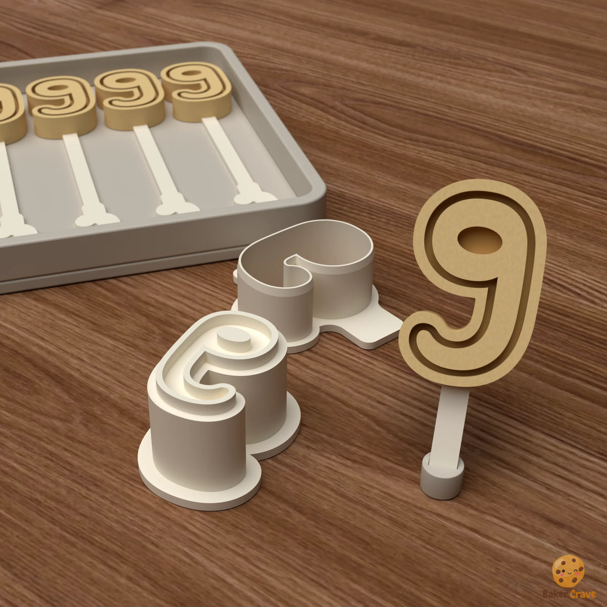 Number 9 Cake Pop Mold STL File