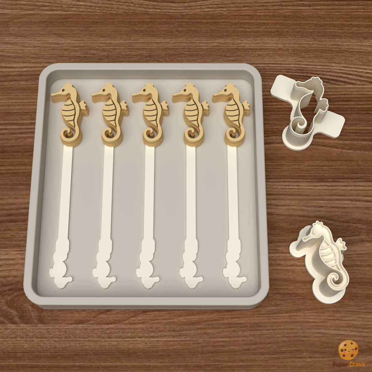 Ocean Seahorse Cake Pop Mold STL File