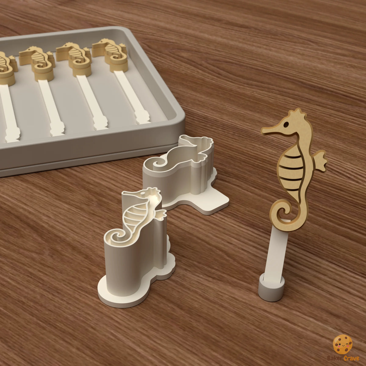 Ocean Seahorse Cake Pop Mold STL File