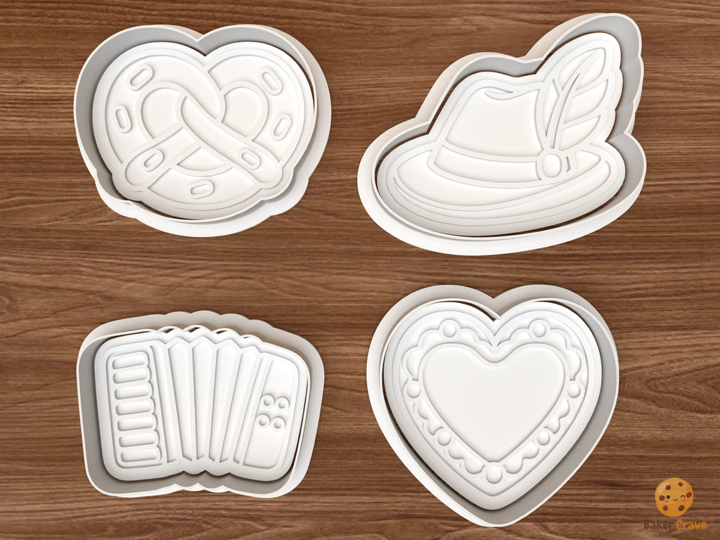 Oktoberfest Pretzel Festival Cookie Cutter Set STL File