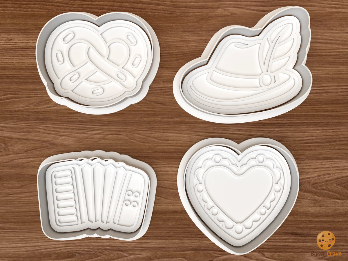 Oktoberfest Pretzel Festival Cookie Cutter Set