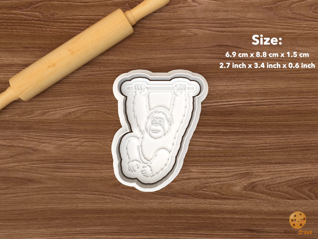Orangutan Cookie Cutter Set STL File - single hanging orangutan