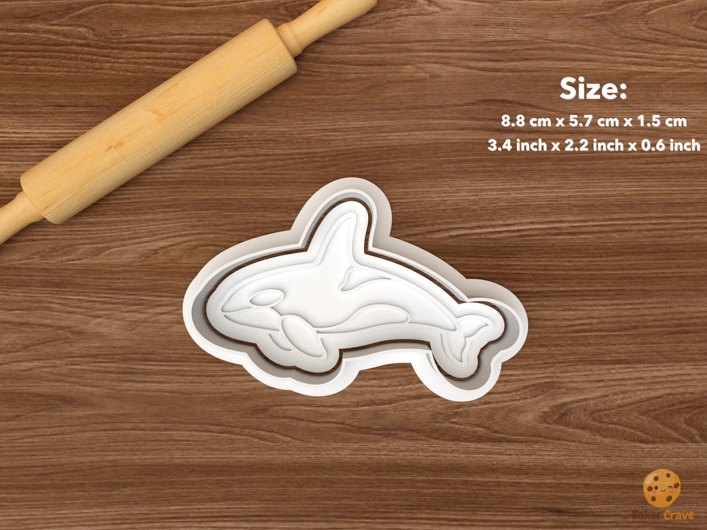 Orca Whale Cookie Cutter Set STL File - single swimming orca whale