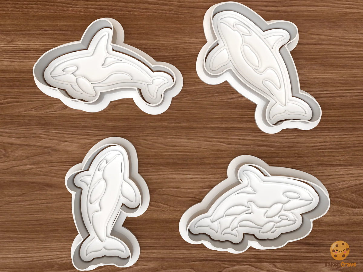 Orca Whale Cookie Cutter Set STL File - 01 set main