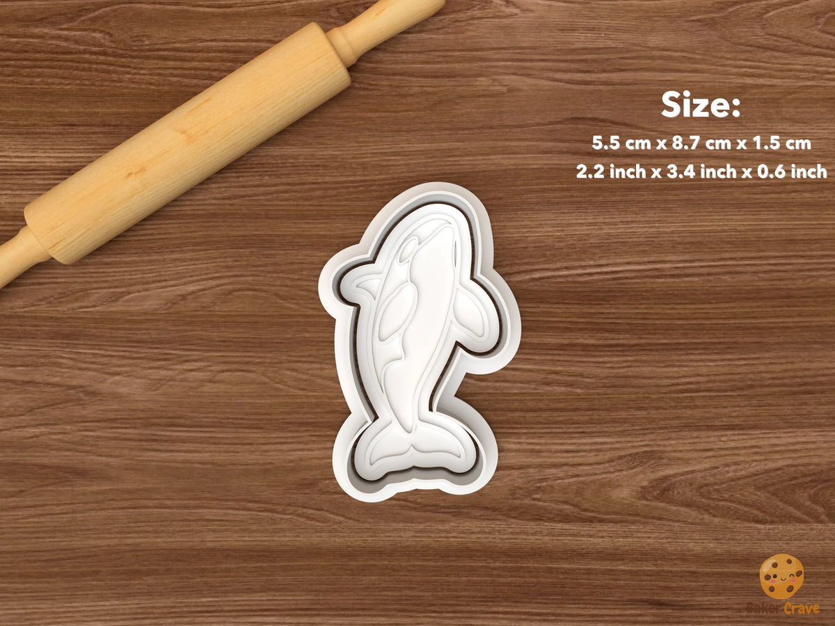 Orca Whale Cookie Cutter Set STL File - single diving orca whale